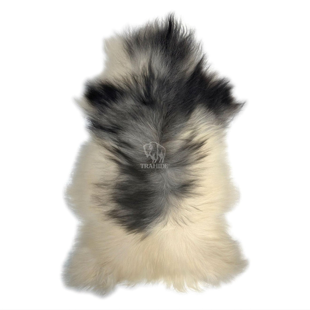 Luxury Norwegian Viking Heritage Sheepskin - Spotted Black & White Long - Hair - Hides & Leathers - Sheep / Lamb
