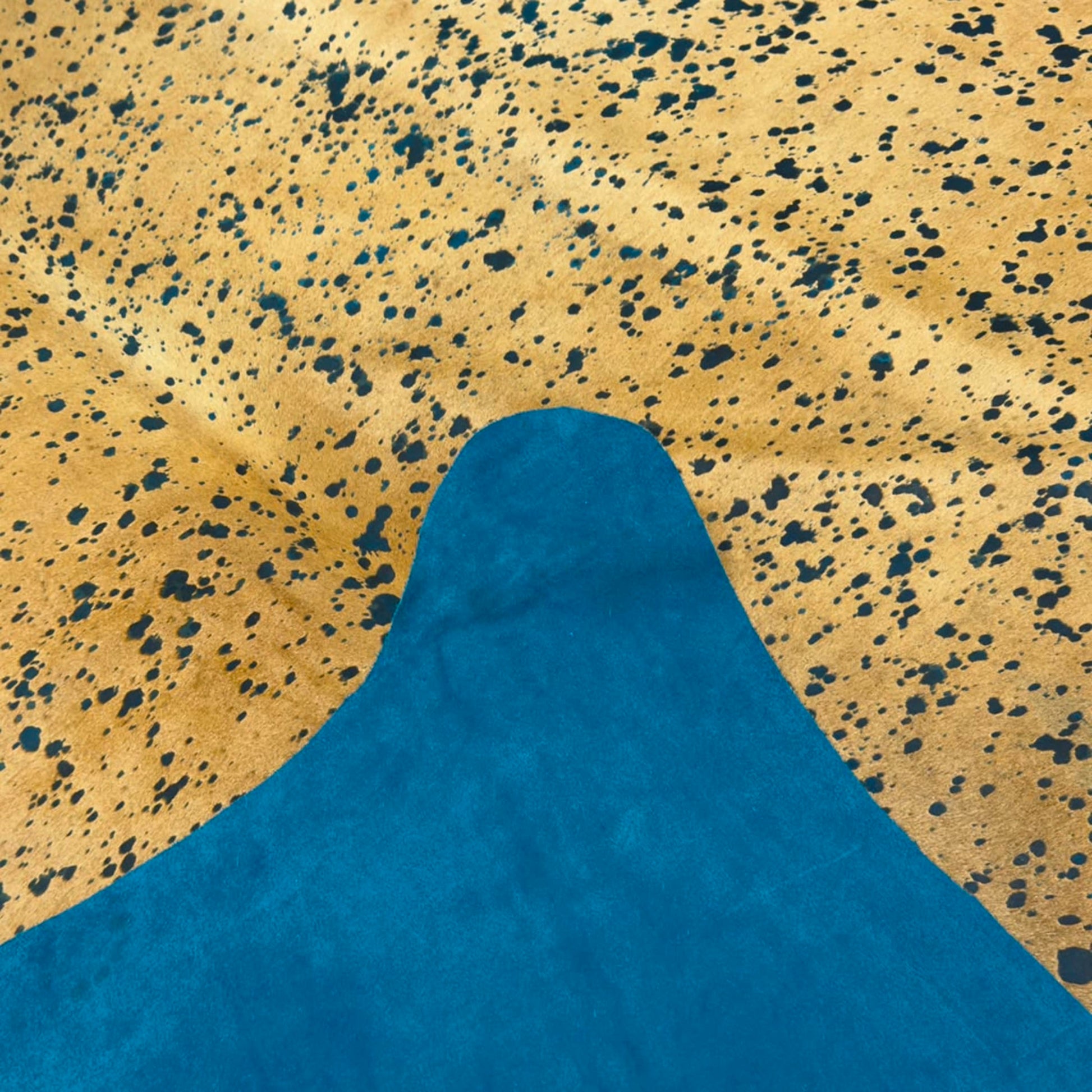 Brazilian Cowhide Rug | Turquoise Acid Wash Hair-On 8 x 7 Ft