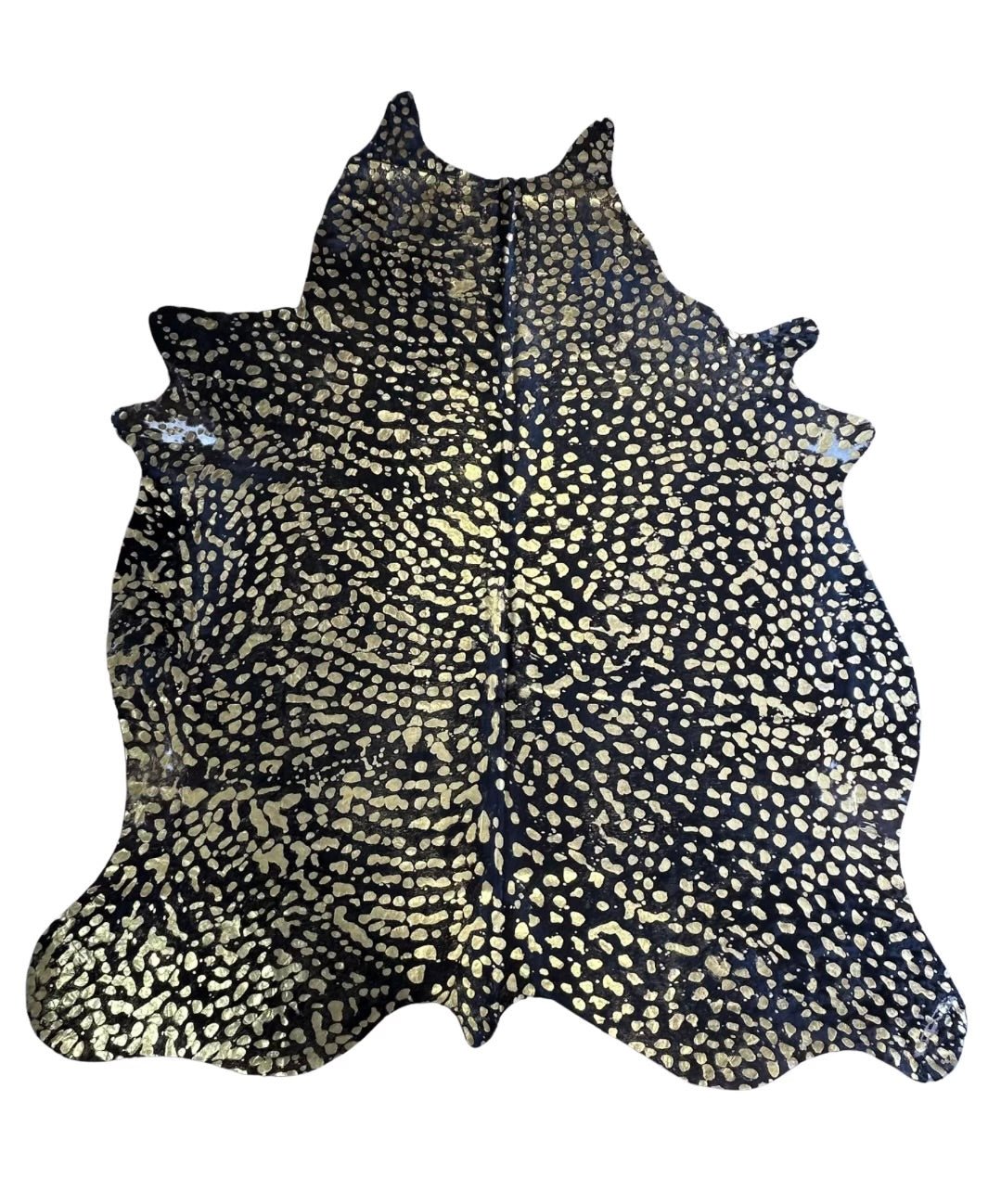 Metallic Cowhide Rug - Black and Gold - Hides & Leathers - 