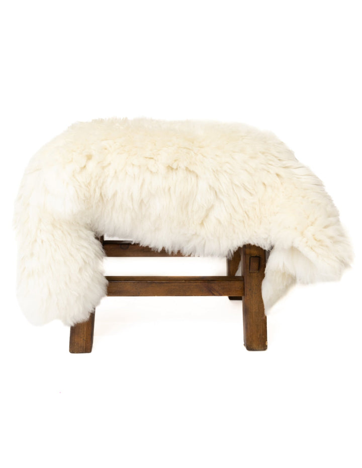 Natural White Plush Sheepskin Rug or Throw small - Hides & Leathers - 