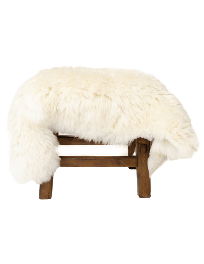 Natural White Plush Sheepskin Rug or Throw small - Hides & Leathers - 