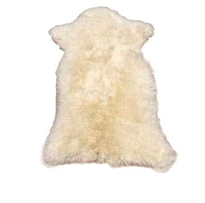 Natural White Plush Sheepskin Rug or Throw small - Hides & Leathers - 