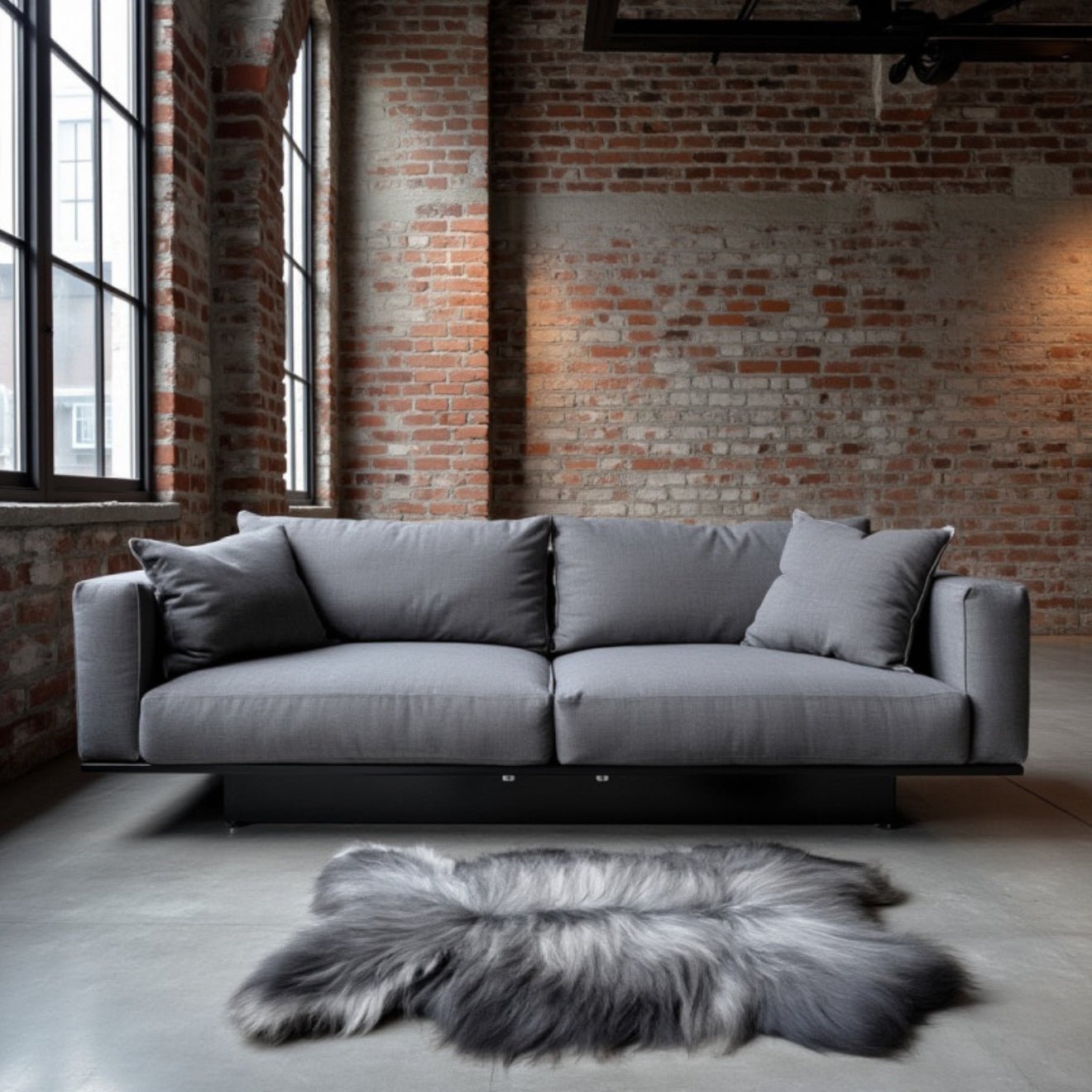 Norwegian Viking Heritage Sheepskin Throw | Graphite Gray Color – 4' X 2.5'Feet & 5 - 6 Inch Wool - Hides & Leathers - Sheep / Lamb