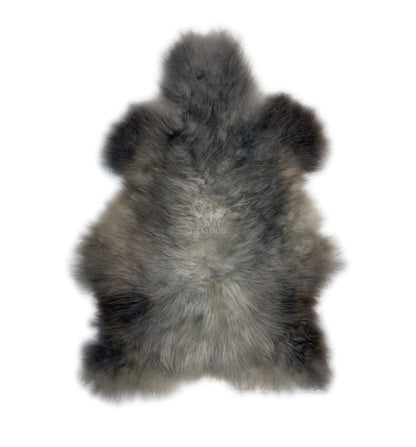 Norwegian Viking Heritage Sheepskin Throw | Graphite Gray Color – 4' X 2.5'Feet & 5 - 6 Inch Wool - Hides & Leathers - Sheep / Lamb