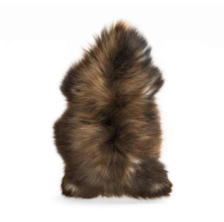 Norwegian Viking Heritage Sheepskin Throw | Solid Brown Long Wool – 4' X 2.5' Feet - Hides & Leathers - Sheep / Lamb
