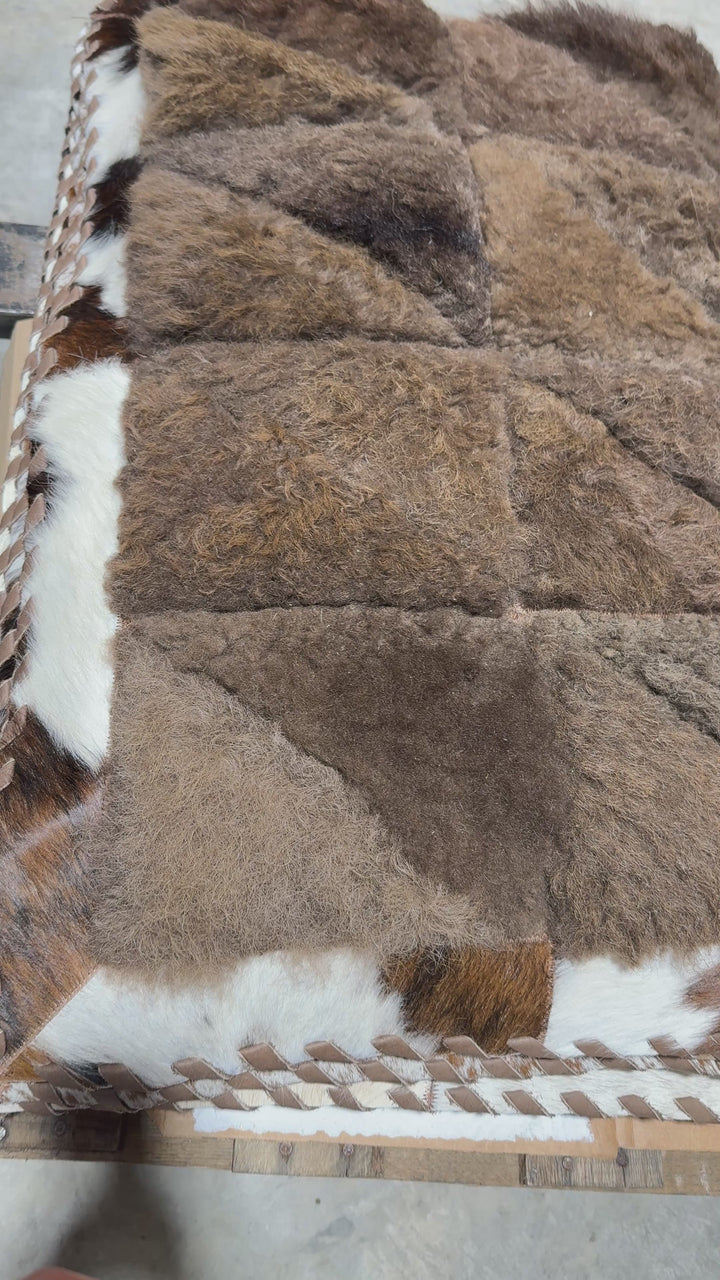 Rectangle Patchwork Area Rug - Bison Center 2x3’