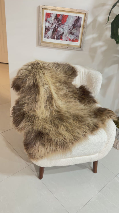 Norwegian Sheepskin Throw - Beige | Long-Hair 4' x 2.5'
