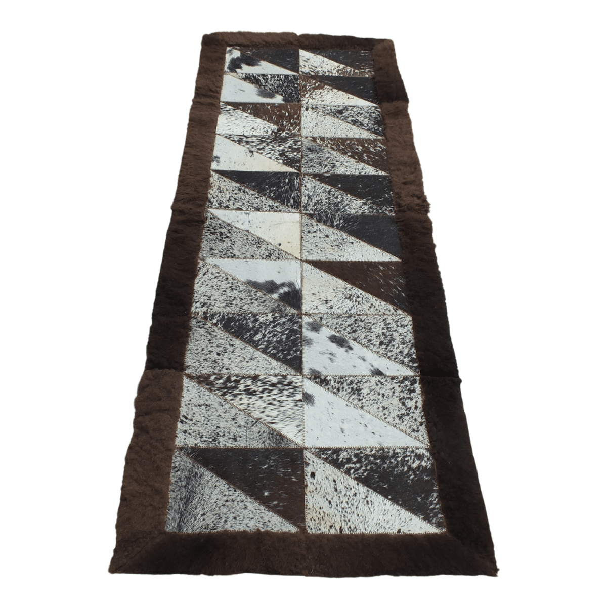 Rectangle Cowhide Rug Rectangle Patchwork Area Rug - Cowhide Center, Bison Edge- 2'x6 – Hides ...