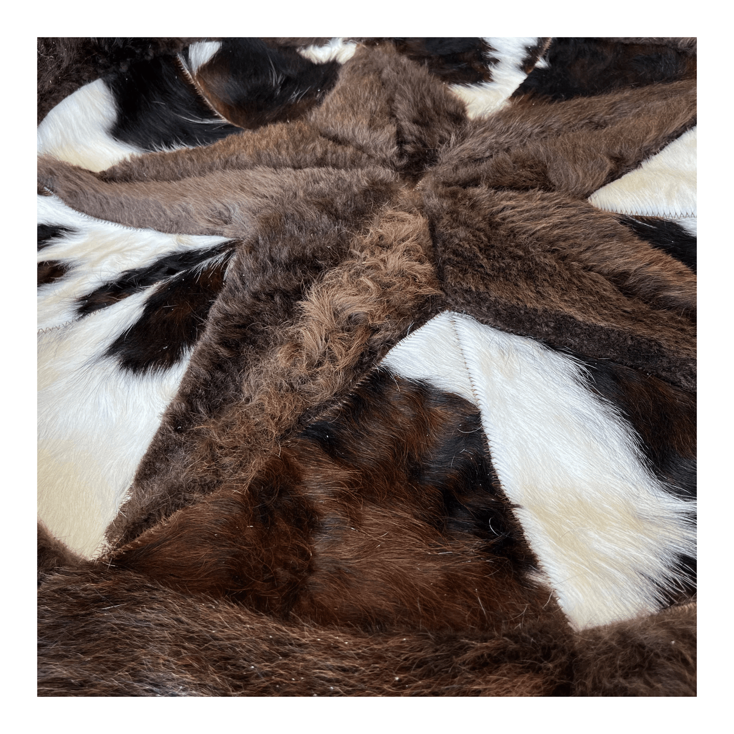 Round Western Rug - Bison Star & Edge 42" - Hides & Leathers - Bison Rugs