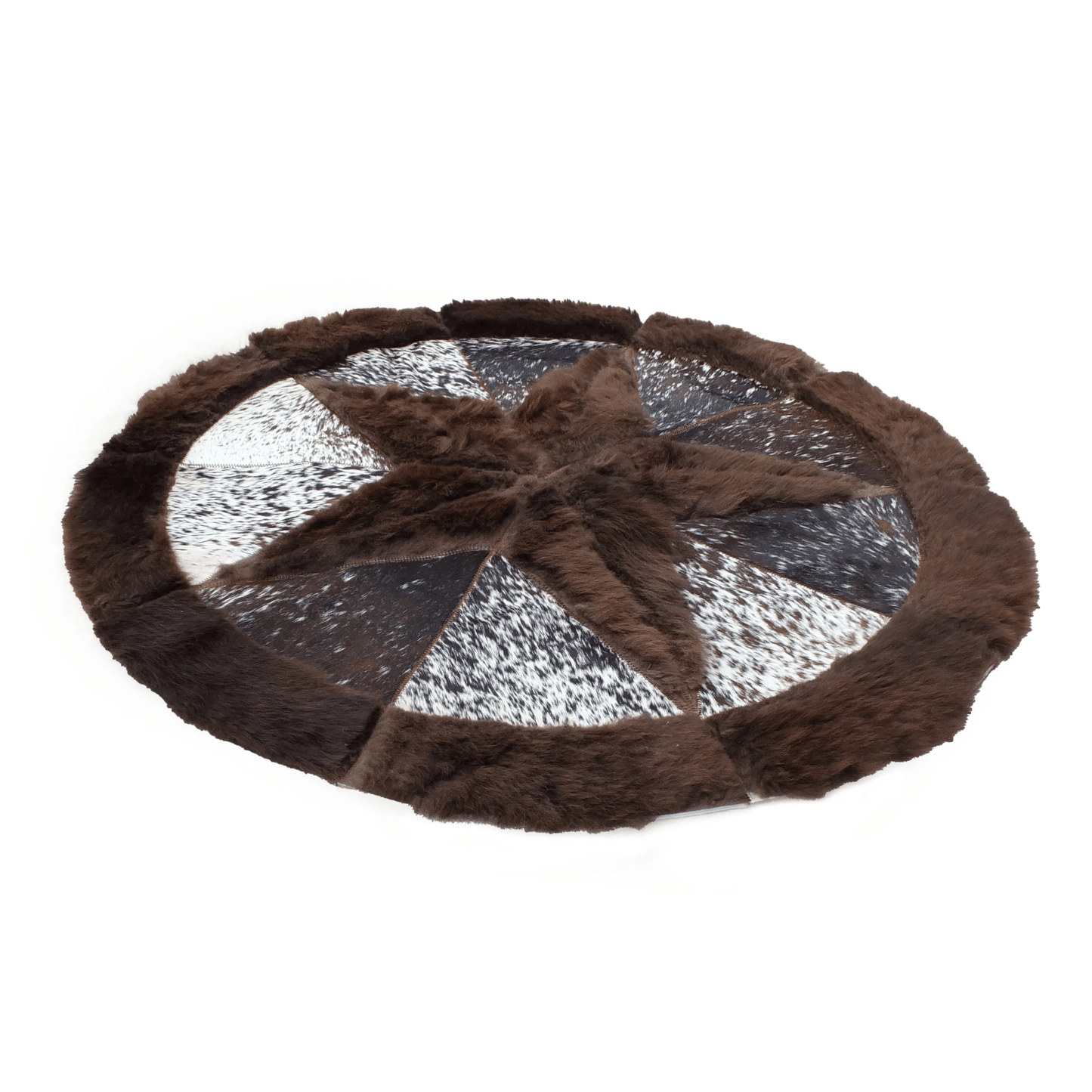 Round Western Rug - Bison Star & Edge 60" - Hides & Leathers - Bison Rugs