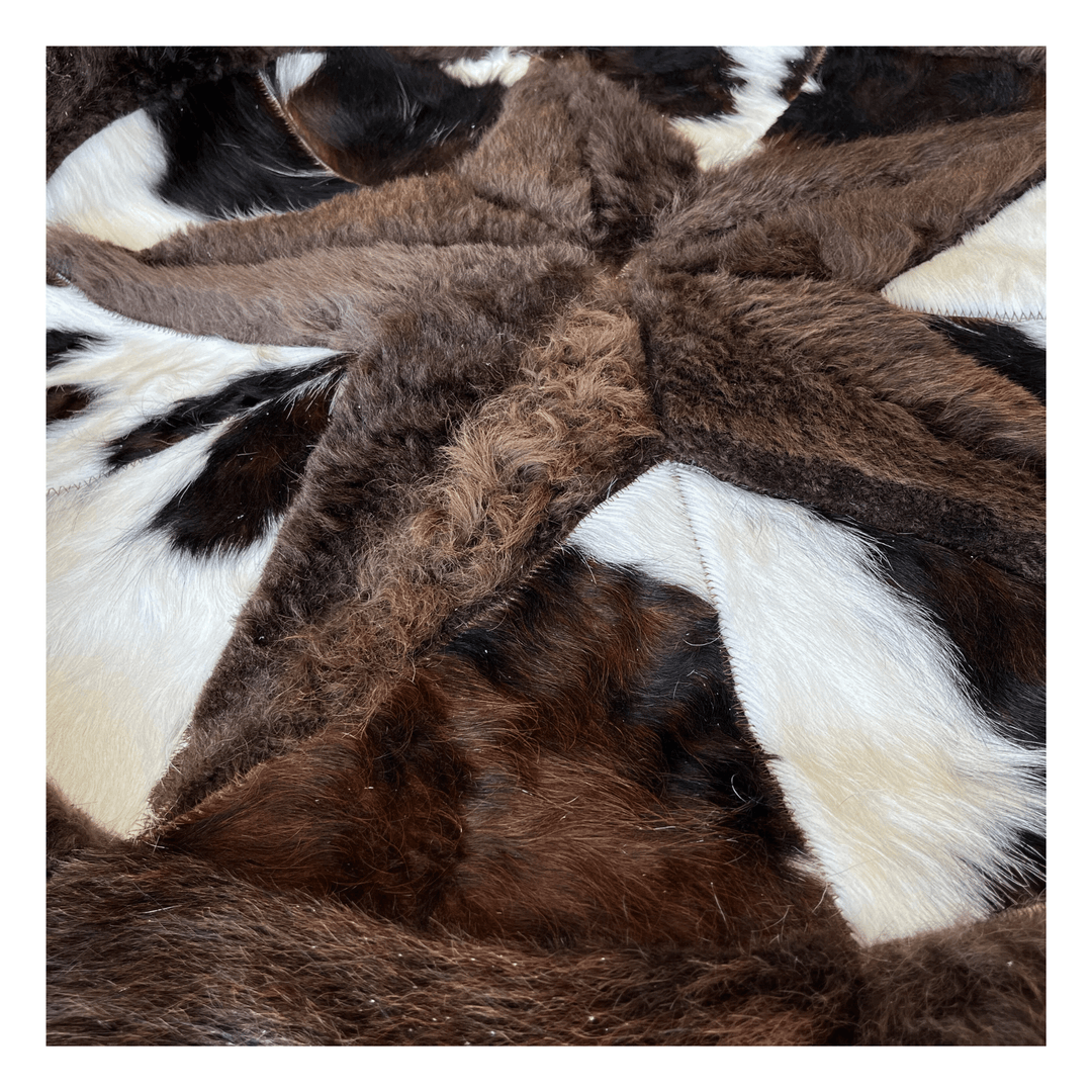 Round Western Rug - Bison Star & Edge 60" - Hides & Leathers - Bison Rugs