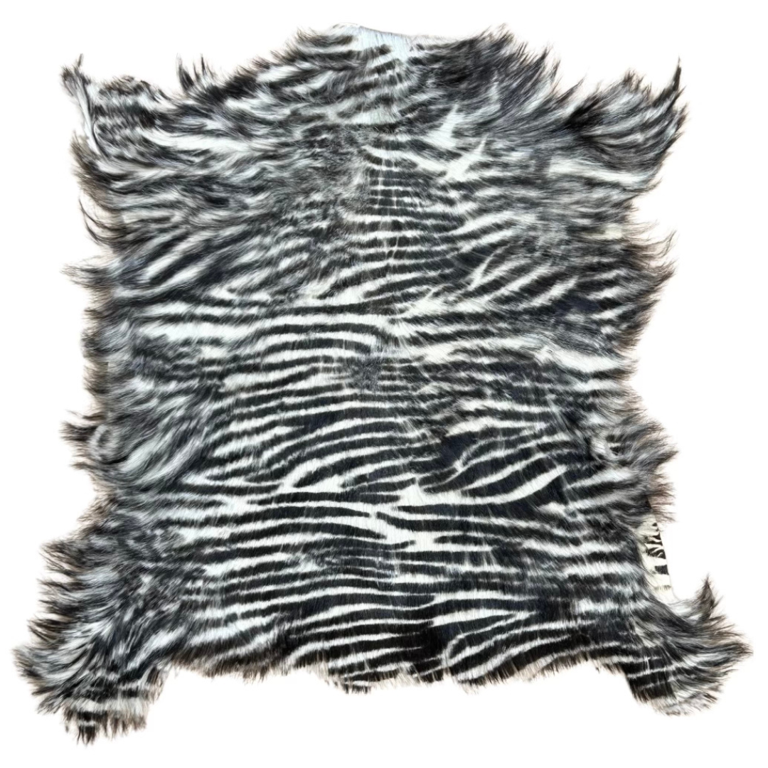 Cashmere Goat Skin Rug - Zebra Print