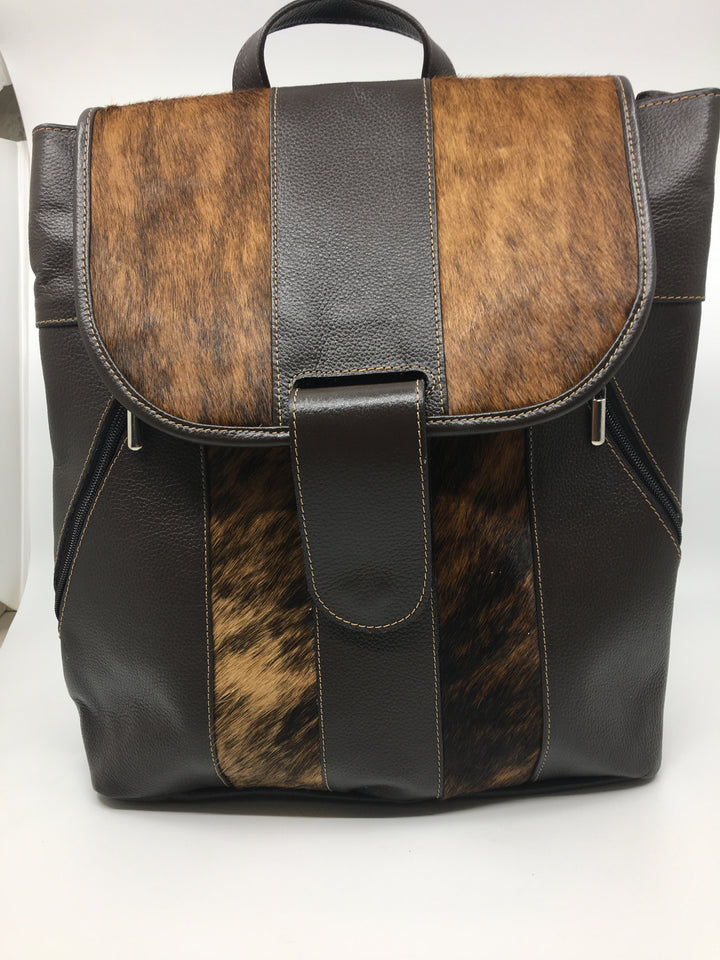 Leather backpacks combined with hair on cowhide leather